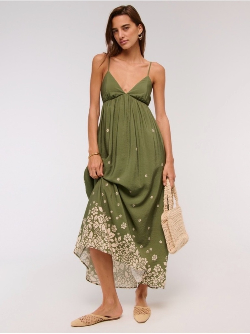 Abercrombie Bra-Free Clasp-Back Flowy Maxi Dress